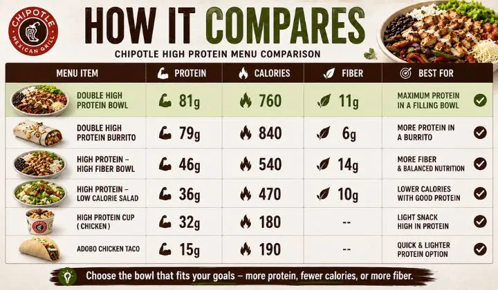 Double High Protein Bowl vs. Other Chipotle High-Protein