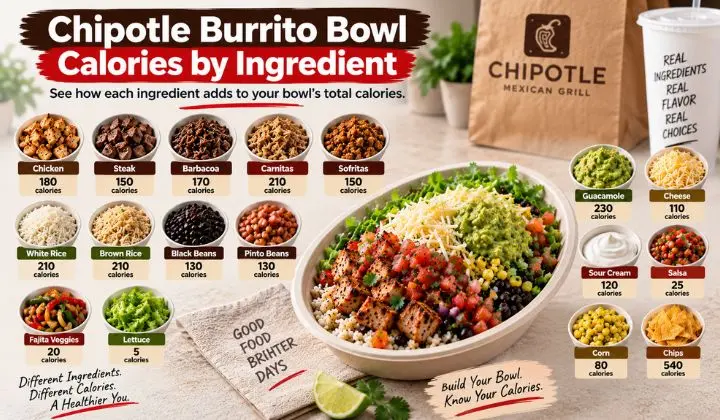 Chipotle Burrito Bowl Calories by Ingredient