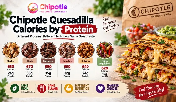 Chipotle Quesadilla Calories by Protein