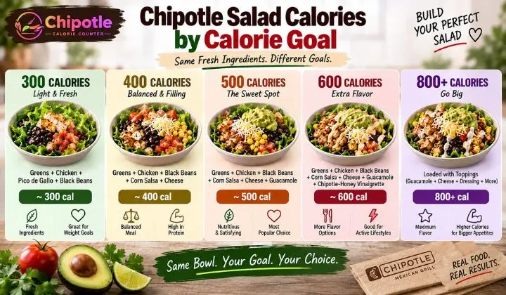 Chipotle Salad Calories by Calorie Goal