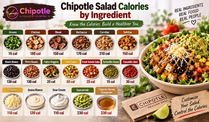 Chipotle Salad Calories by Ingredient