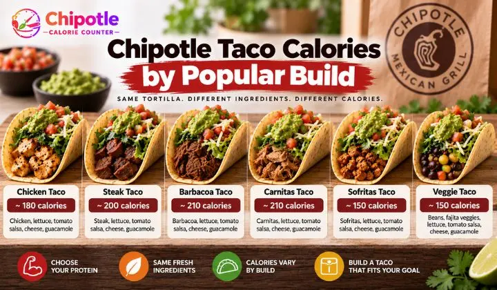 Chipotle Taco Calories by Popular Build