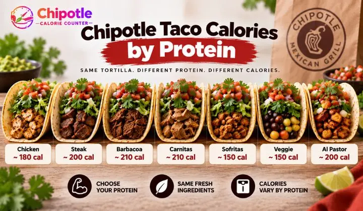 Chipotle Taco Calories by Protein