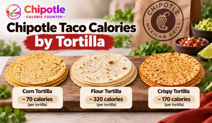 Chipotle Taco Calories by Tortilla