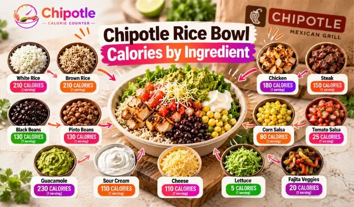 Chipotle Rice Bowl Calories by Ingredient